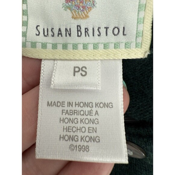 Susan Bristol Cardigan Lambswool/Angora Rabbit Sweater Embroidered PETITE SMALL - Picture 11 of 13